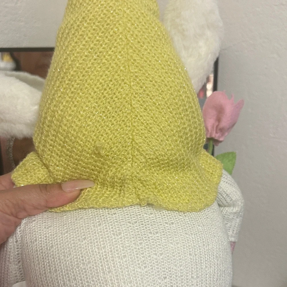 Charming Yellow and Pink Gnome Decor EUC